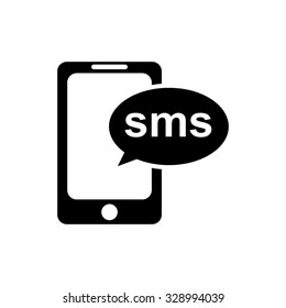  sms - black vector icon