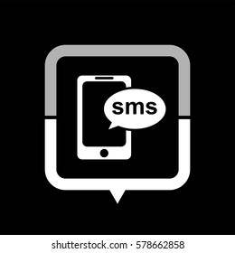 Sms -  black vector icon