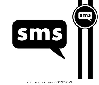 sms - black and white vector icon