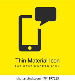 SMS bright yellow material minimal icon or logo design