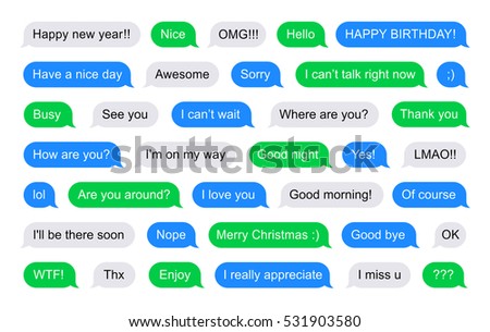 SMS bubbles short messages