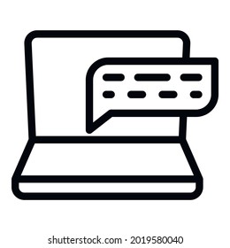 Sms chatbot icon. Outline Sms chatbot vector icon for web design isolated on white background