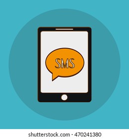 SMS concept with icon design, vector illustration 10 eps graphic.