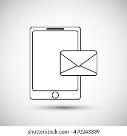 SMS concept with icon design, vector illustration 10 eps graphic.