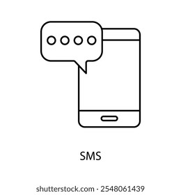sms concept line icon. Simple element illustration. sms concept outline symbol design.