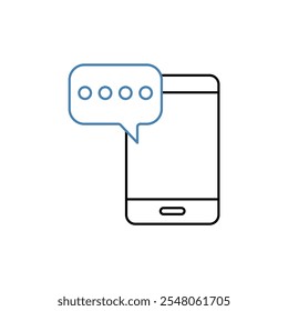 Icono de línea de concepto de SMS. Ilustración de elemento simple. diseño de símbolo de contorno de concepto de sms.