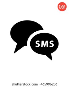 SMS dialogue Icon Flat Style Isolated Vector Illustration
