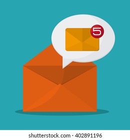 Sms and email design, vector illustration