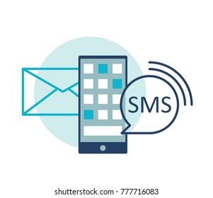 SMS, Email Notification For Smartphone Vector Icon