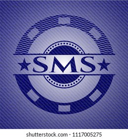 SMS emblem with denim texture