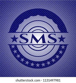 SMS emblem with jean high quality background