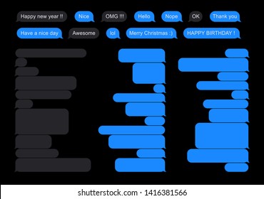 SMS Flat Bubbles Messages in Dark mode