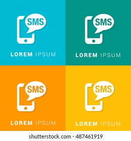SMS Four Color Material Designed Icon / Logo