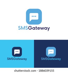 SMS Gateway sms logo design templet. 