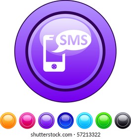 SMS glossy circle web buttons.