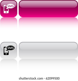SMS glossy square web buttons.