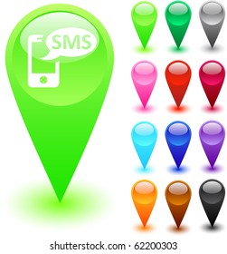 SMS glossy web buttons.