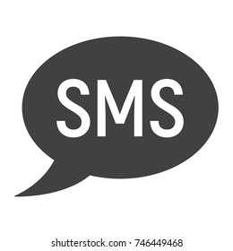 Sms glyph icon, web and mobile, message sign vector graphics, a solid pattern on a white background, eps 10.
