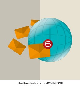 SMS graphic design , vector illustration