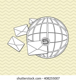SMS graphic design , vector illustration