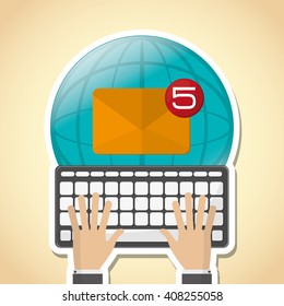 SMS graphic design , vector illustration