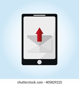 SMS graphic and smartphone design , vector illustration