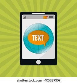 SMS graphic and smartphone design , vector illustration