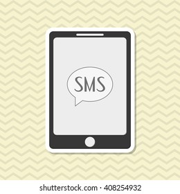 SMS graphic and smartphone design , vector illustration