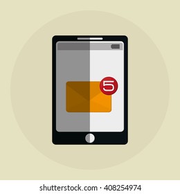 SMS graphic and smartphone design , vector illustration