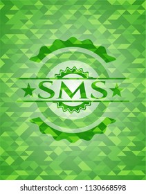 SMS green mosaic emblem