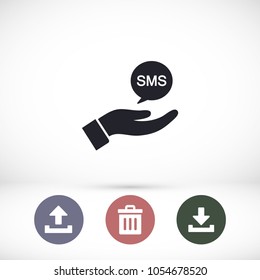 SMS in the hand icon