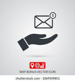 SMS in the hand icon