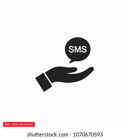 SMS in the hand icon