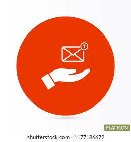 SMS in the hand icon