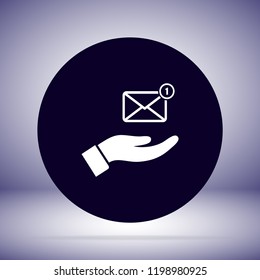 SMS in the hand icon