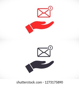 SMS in the hand icon