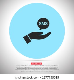 SMS in the hand icon