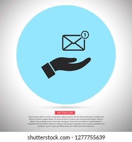 SMS in the hand icon