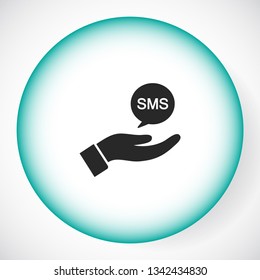 SMS in the hand icon