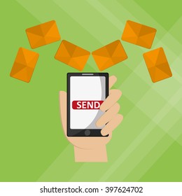 SMS icon design, vector illustration