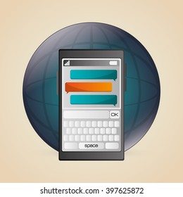 SMS icon design, vector illustration