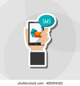 SMS icon design, vector illustration