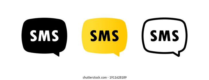 SMS icon. Dialog, chat, new message. Communication concept. Vector EPS 10. Isolated on white background