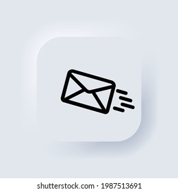 SMS Icon. Dialog, Chat, New Message. New Gmail, Email. Communication Concept. Neumorphic UI UX White User Interface Web Button. Neumorphism. Vector Illustration