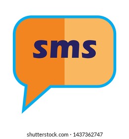 SMS icon flat. Illustration of sms vector icon for web