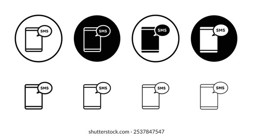 Icono de SMS Conjunto de contorno simple plano