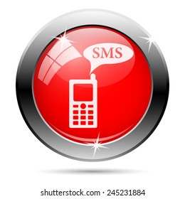 SMS icon. Internet button on white background. 