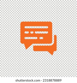 SMS icon isolated on transparent background style. Chat icon. Message symbol. SMS Flat sign vector template 