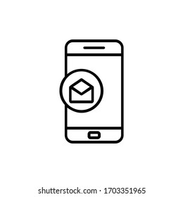 Sms icon isolated on white background. Vector illustration. Eps 10.