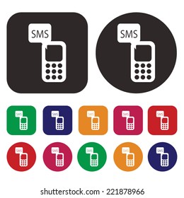 SMS icon . Mobile Phone icon